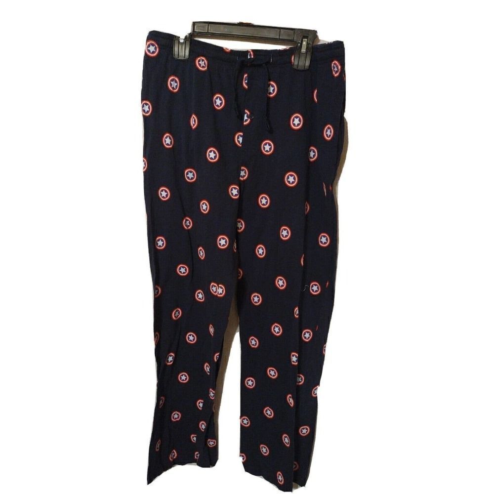 Marvel Captain America Lounge Sleep Pants Mens 2XL Cap Shield Red White Blue